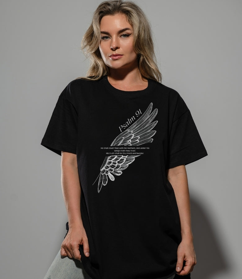 Psalm 91 Christian T-Shirt | Covered by His Wings | Suamorsanador