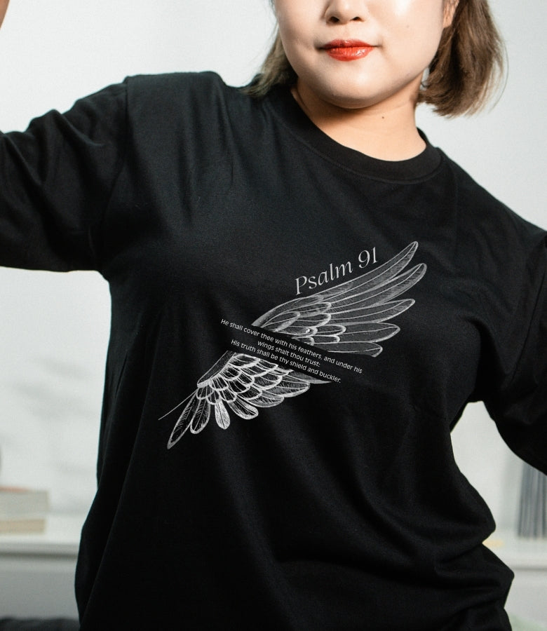 Psalm 91 Christian T-Shirt | Covered by His Wings | Suamorsanador