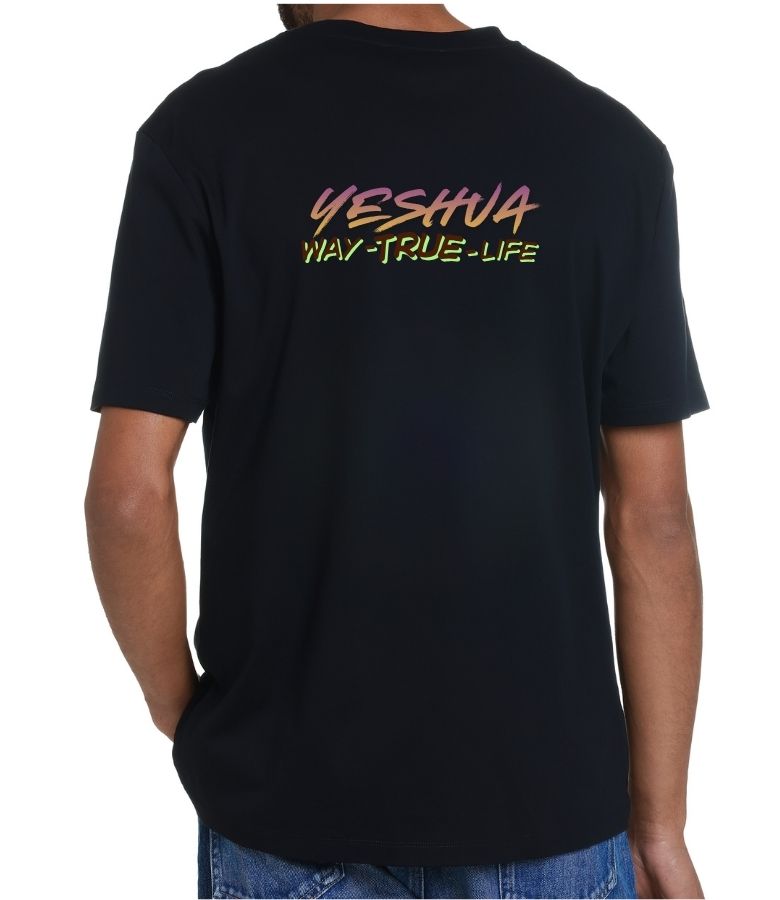 Retro "JESUS" Graphic Tee – Bubble Letter Pink Streetwear T-Shirt – Vintage Style Faith Apparel