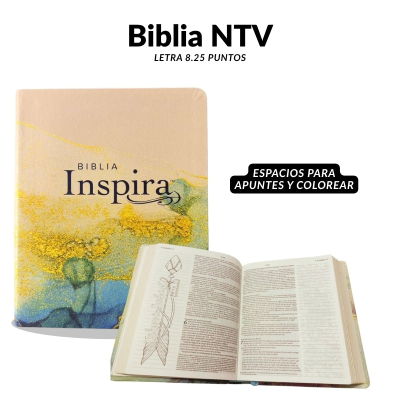 Biblia Inspira NTV de Apuntes y Creativa para Colorear – Edición Premium con App Filament (Letra 8.25)