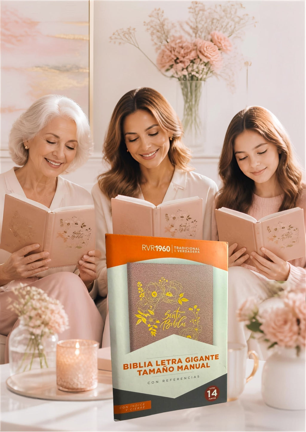 Biblia RVR 1960 Letra Gigante (14 Puntos) – Edición Limitada Rosada con Cierre