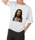 Retro "JESUS" Graphic Tee – Bubble Letter Pink Streetwear T-Shirt – Vintage Style Faith Apparel