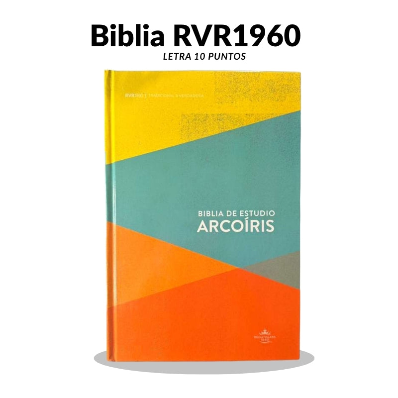 Biblia de Estudio Arcoíris RVR 1960 Tapa Dura – Edición Premium con Sistema de Colores Codificados