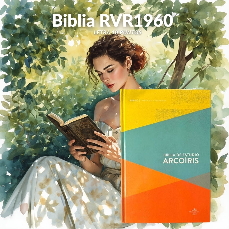 Biblia de Estudio Arcoíris RVR 1960 Tapa Dura – Edición Premium con Sistema de Colores Codificados