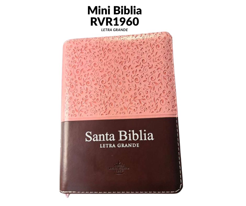 Mini Biblia Reina Valera 1960 - Letra Grande (Edición Duotono Rosa/Marrón)