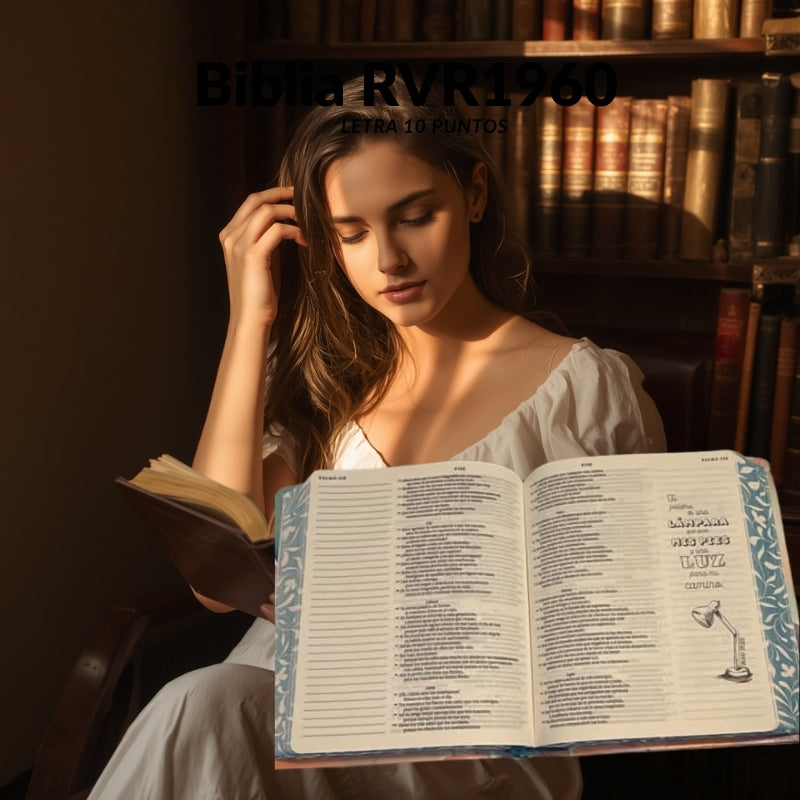 Biblia Inspira™ RVR1960 | Letra Grande 10 Puntos | Edición Floral con Filament