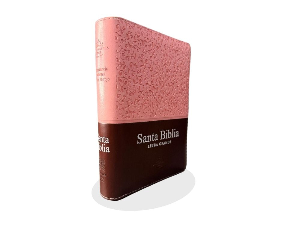 Mini Biblia Reina Valera 1960 - Letra Grande (Edición Duotono Rosa/Marrón)