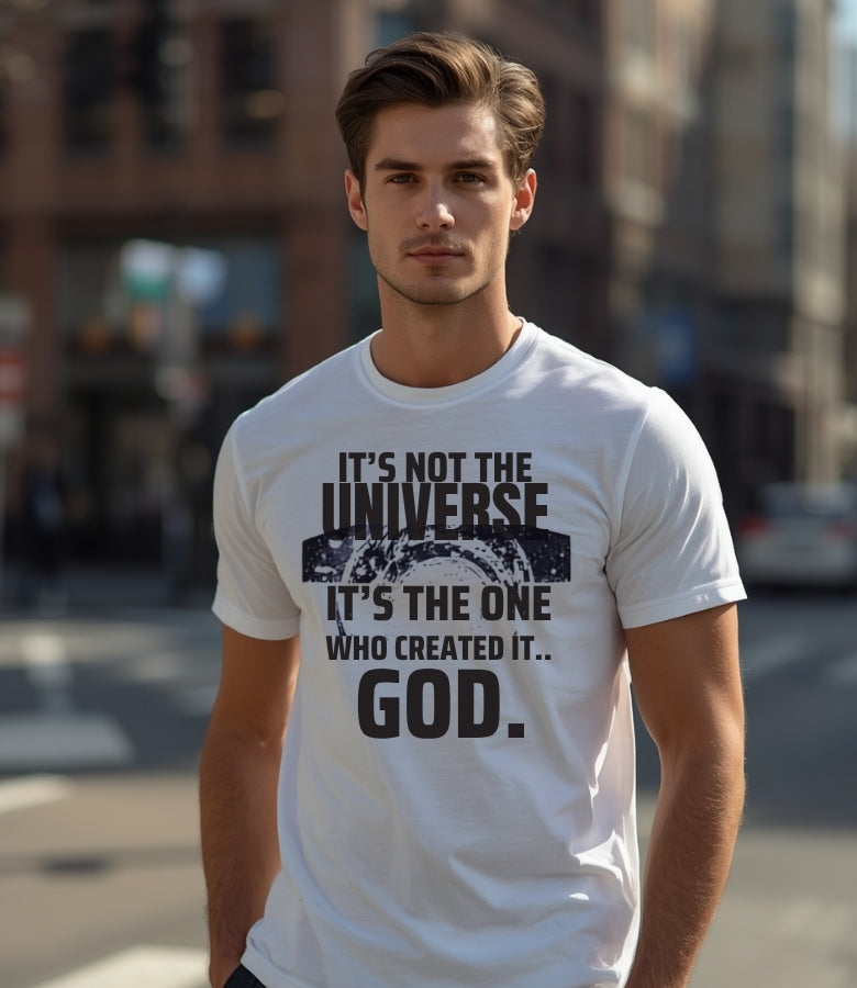 It's Not The Universe It's God -Heavy Cotton Graphic Tee – Premium Christian Streetwear Unisex T-Shirt
