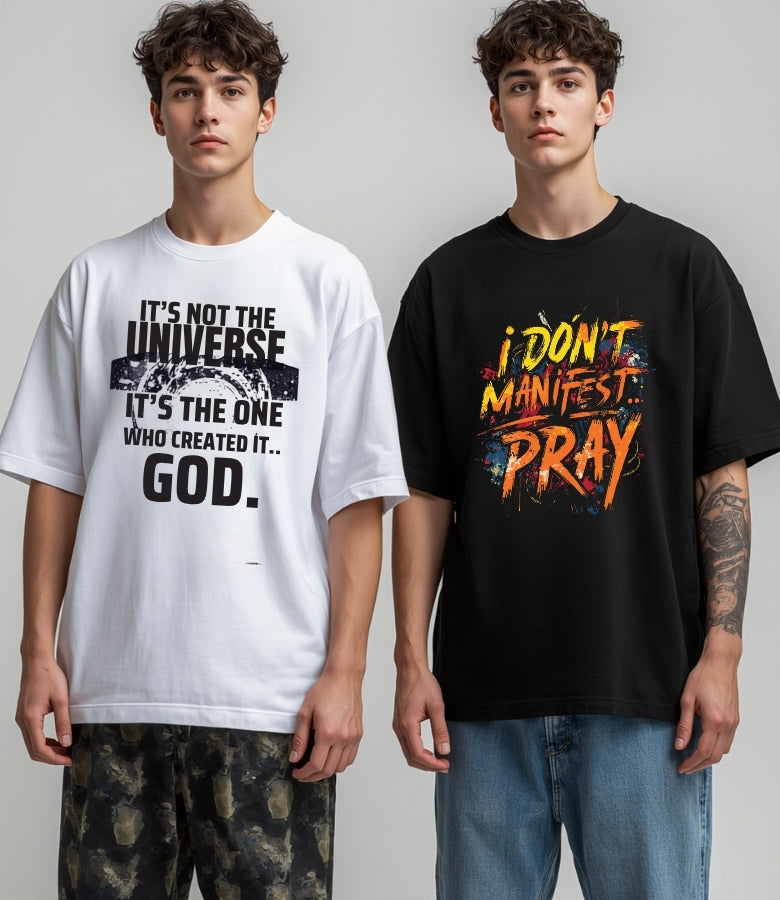 Don’t Manifest I Pray - Heavy Cotton Graphic T-Shirt – Christian Streetwear & Faith-Based Tee-unisex