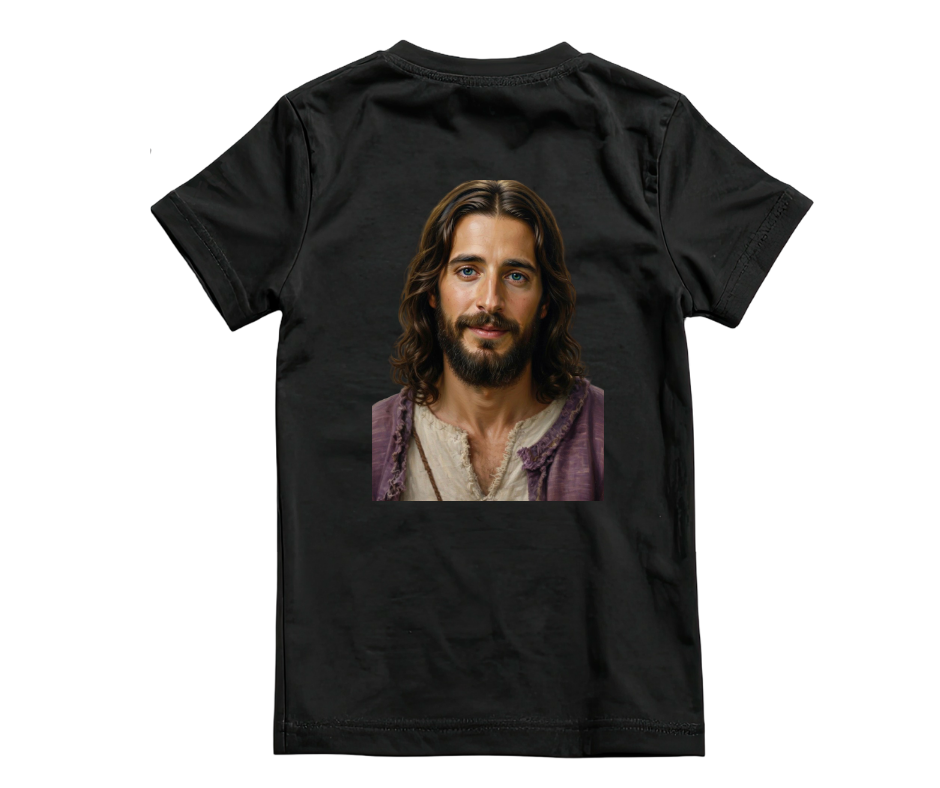 Retro "JESUS" Graphic Tee – Bubble Letter Pink Streetwear T-Shirt – Vintage Style Faith Apparel