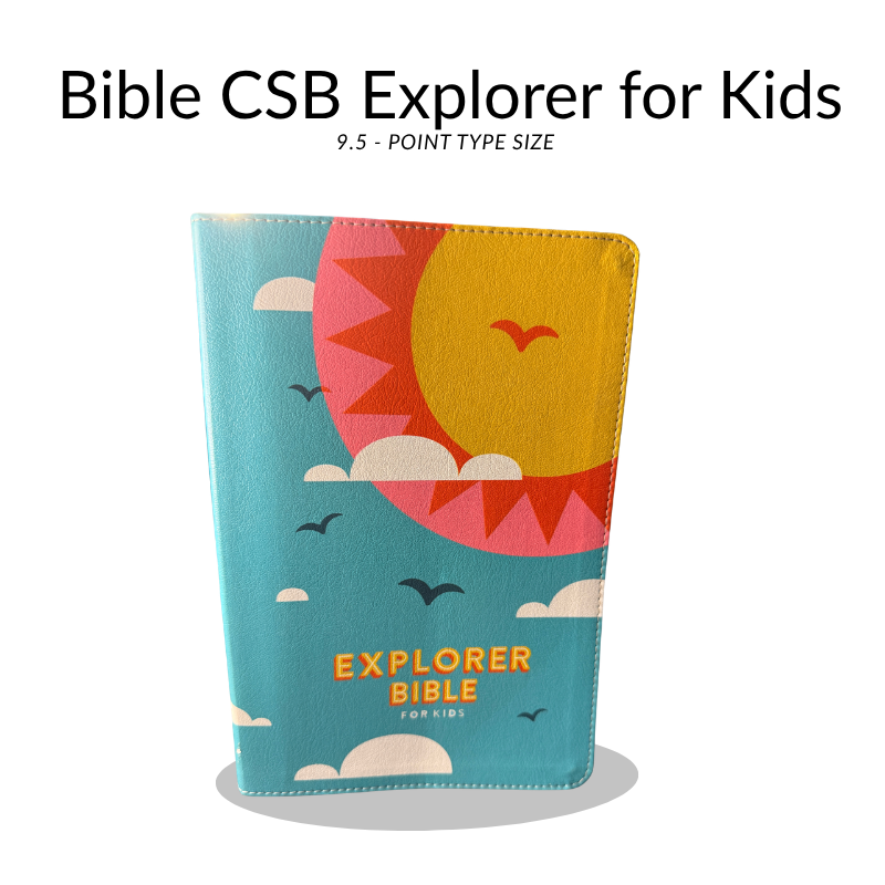 CSB Explorer Bible for Kids, LeatherTouch Hardcover (Hello Sunshine) – Holy Bible Christian Standard Bible, 9.5-Point Comfort Print with QR Codes & Full-Color Maps