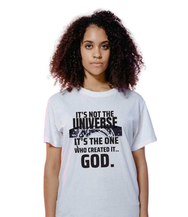 It's Not The Universe It's God -Heavy Cotton Graphic Tee – Premium Christian Streetwear Unisex T-Shirt