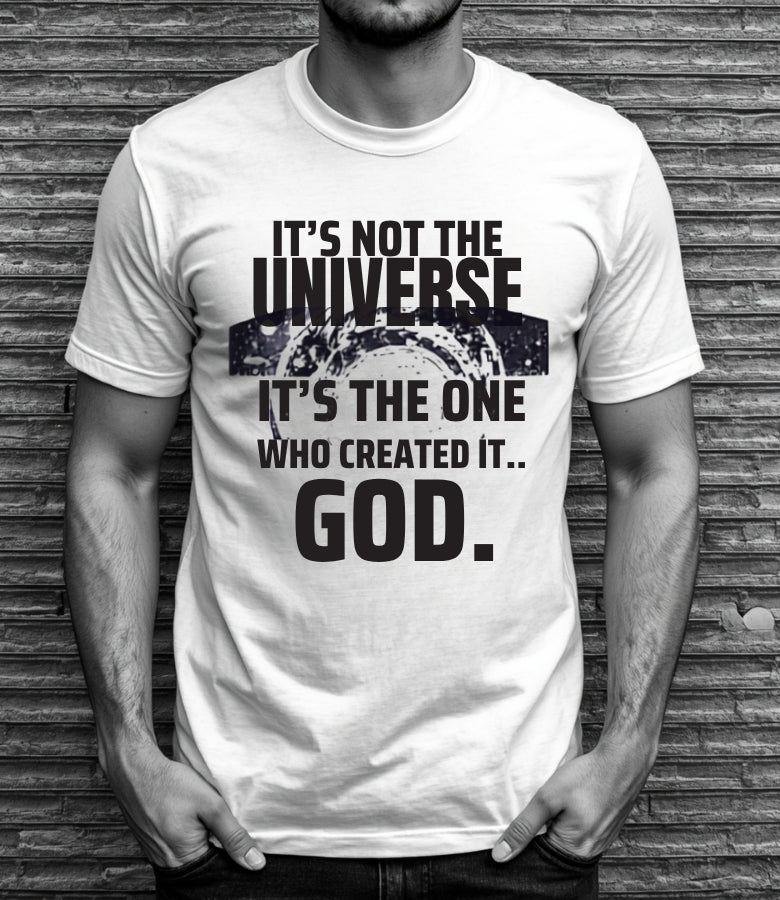 It's Not The Universe It's God -Heavy Cotton Graphic Tee – Premium Christian Streetwear Unisex T-Shirt