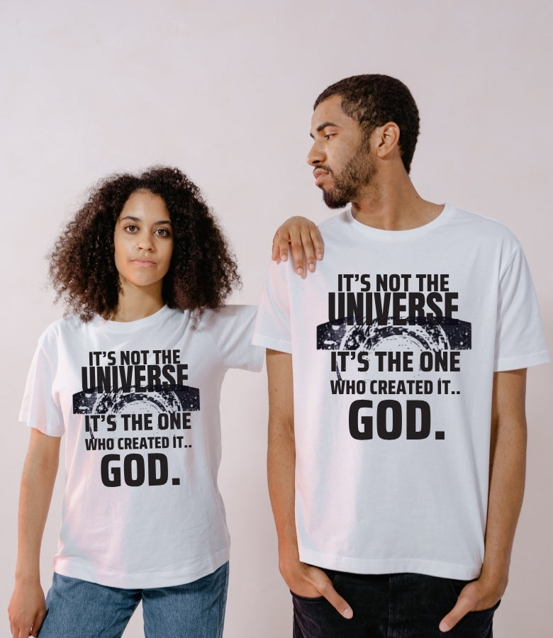 It's Not The Universe It's God -Heavy Cotton Graphic Tee – Premium Christian Streetwear Unisex T-Shirt