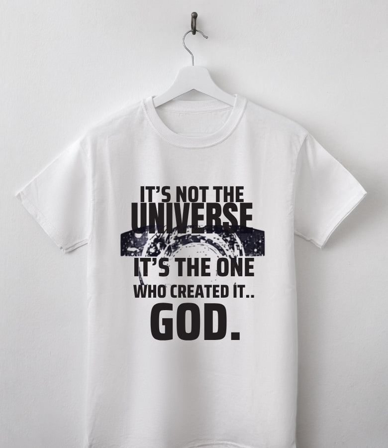 It's Not The Universe It's God -Heavy Cotton Graphic Tee – Premium Christian Streetwear Unisex T-Shirt