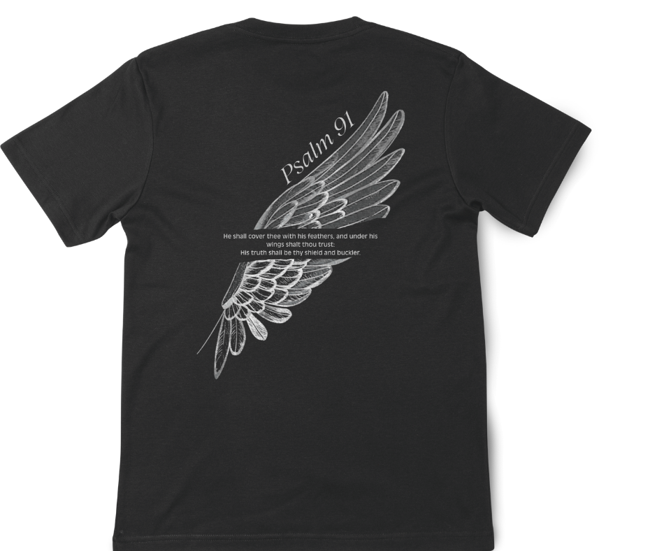 Psalm 91 Christian T-Shirt | Covered by His Wings | Suamorsanador