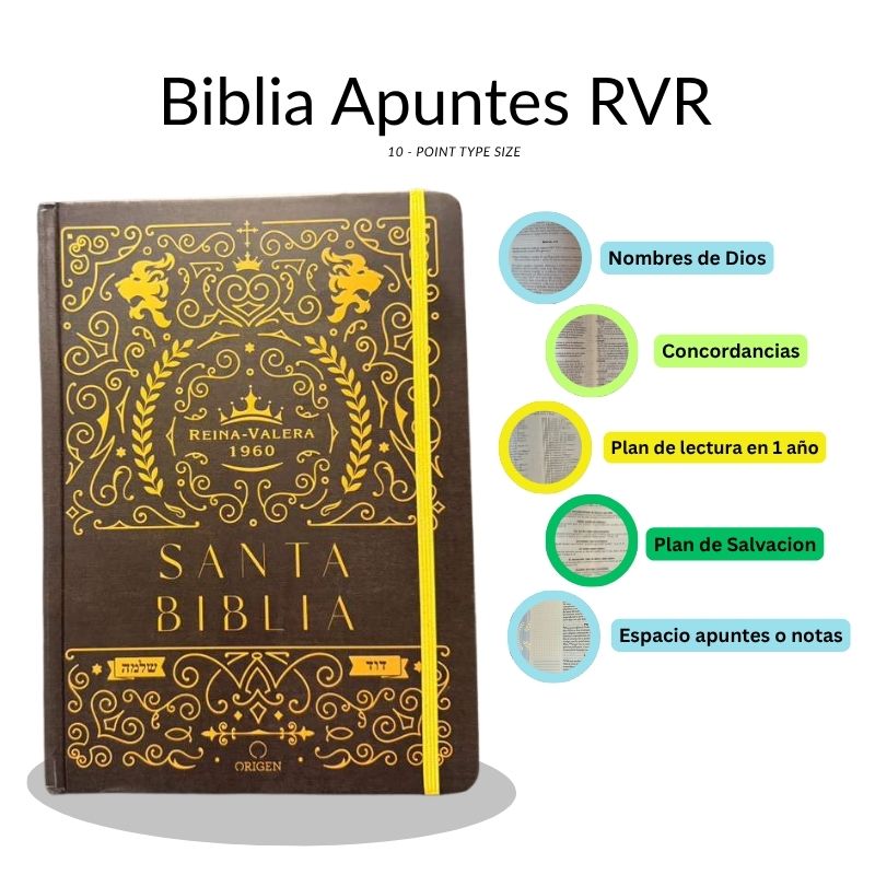 Biblia de Apuntes RVR 1960 – Tapa Dura (Letra 10 Puntos)