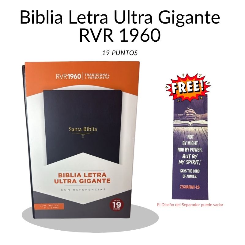 Biblia Letra Ultra Gigante RVR 1960 – Con Índice, Cierre y Referencias (19 Puntos)