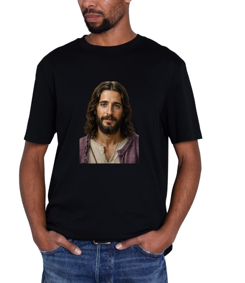 Retro "JESUS" Graphic Tee – Bubble Letter Pink Streetwear T-Shirt – Vintage Style Faith Apparel