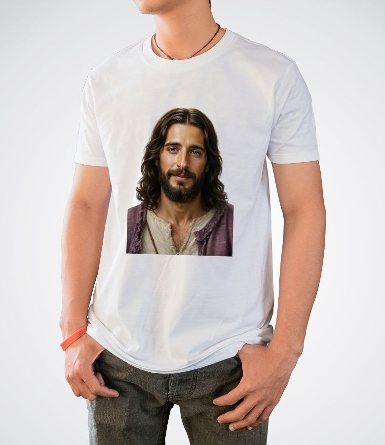 Retro "JESUS" Graphic Tee – Bubble Letter Pink Streetwear T-Shirt – Vintage Style Faith Apparel