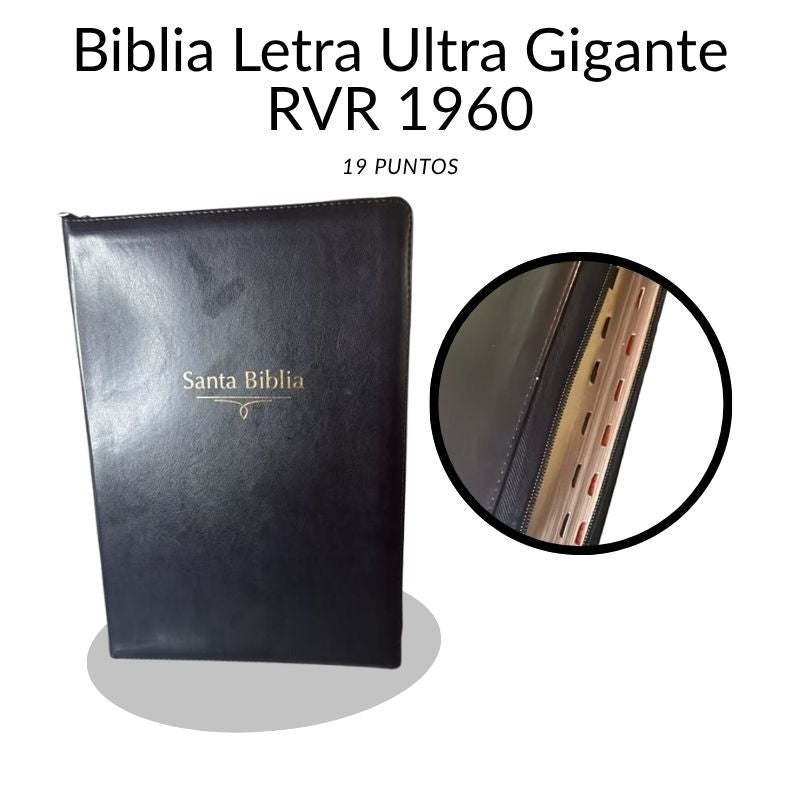 Biblia Letra Ultra Gigante RVR 1960 – Con Índice, Cierre y Referencias (19 Puntos)