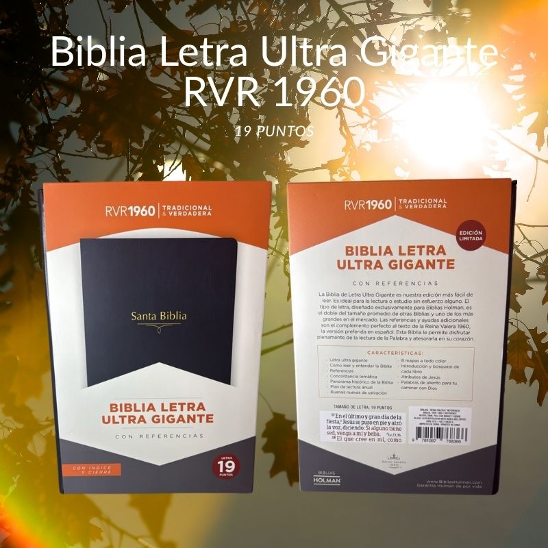 Biblia Letra Ultra Gigante RVR 1960 – Con Índice, Cierre y Referencias (19 Puntos)