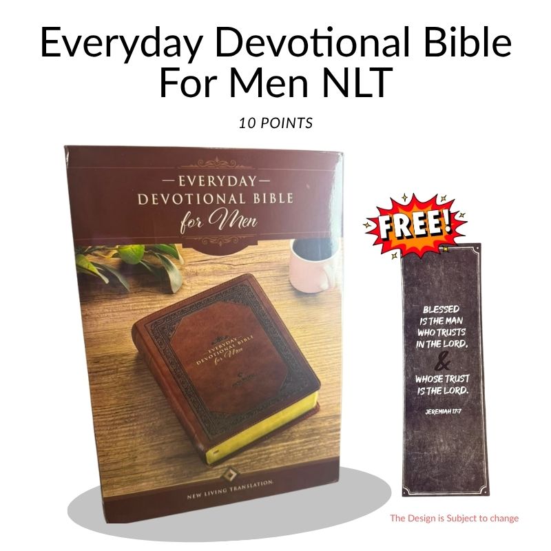 Everyday Devotional Bible for Men NLT – Brown Leather-Like Cover (10 Point Font)