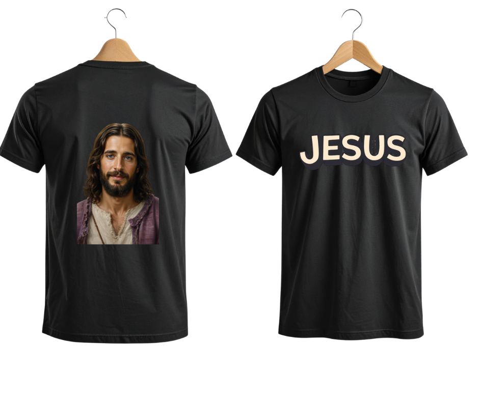 Retro "JESUS" Graphic Tee – Bubble Letter Pink Streetwear T-Shirt – Vintage Style Faith Apparel