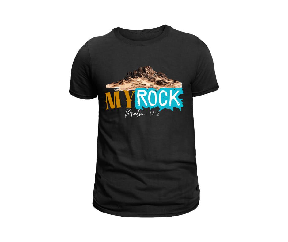 Psalm 18:2 Christian T-Shirt - "My Rock & Fortress" | Black Streetwear Edition