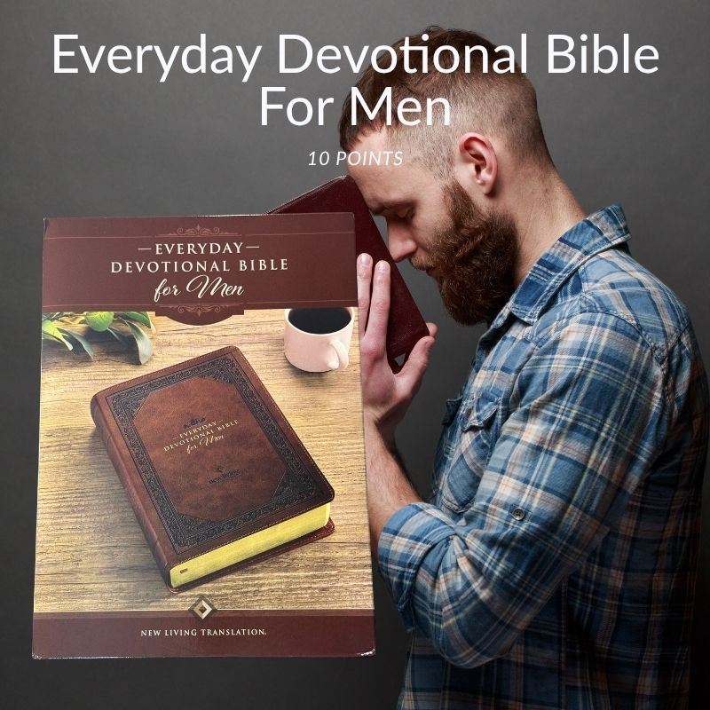 Everyday Devotional Bible for Men NLT – Brown Leather-Like Cover (10 Point Font)