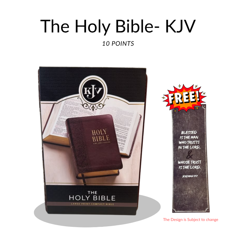 KJV Large Print Compact Bible – Burgundy Faux Leather with Gold Edges