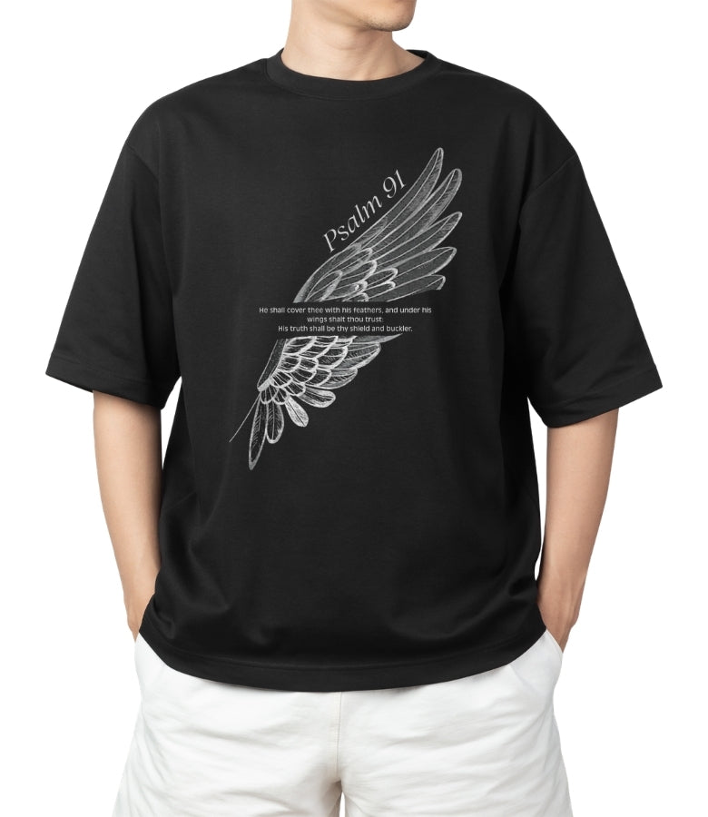 Psalm 91 Christian T-Shirt | Covered by His Wings | Suamorsanador