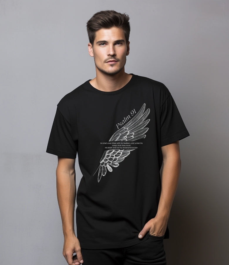 Psalm 91 Christian T-Shirt | Covered by His Wings | Suamorsanador