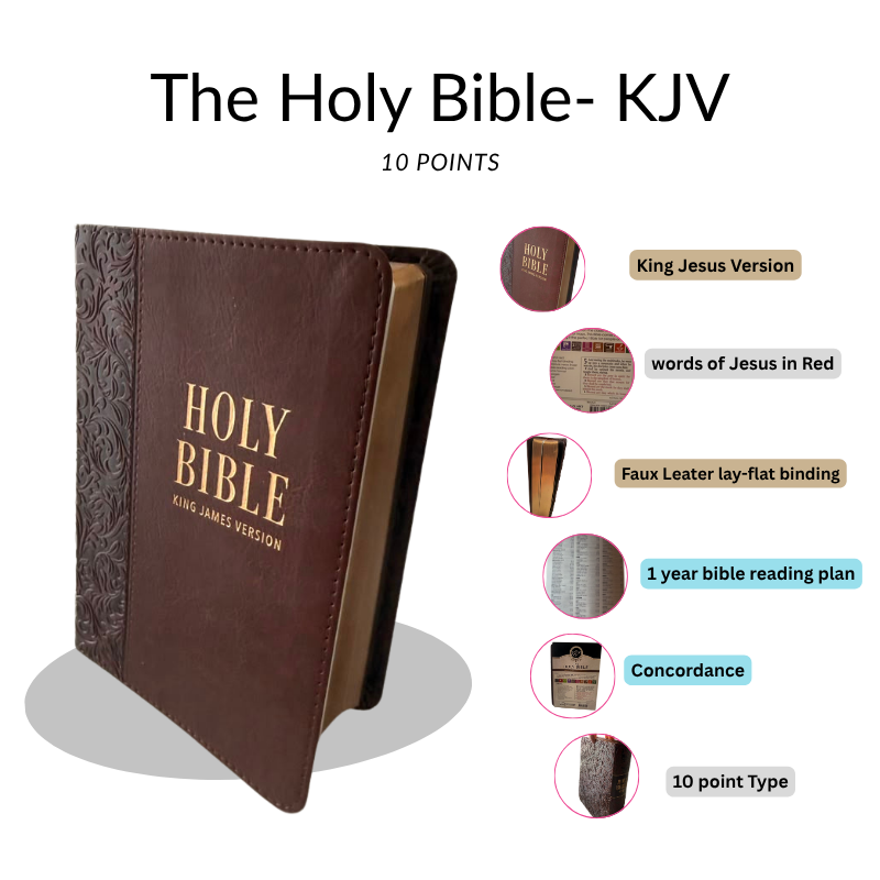 KJV Large Print Compact Bible – Burgundy Faux Leather with Gold Edges