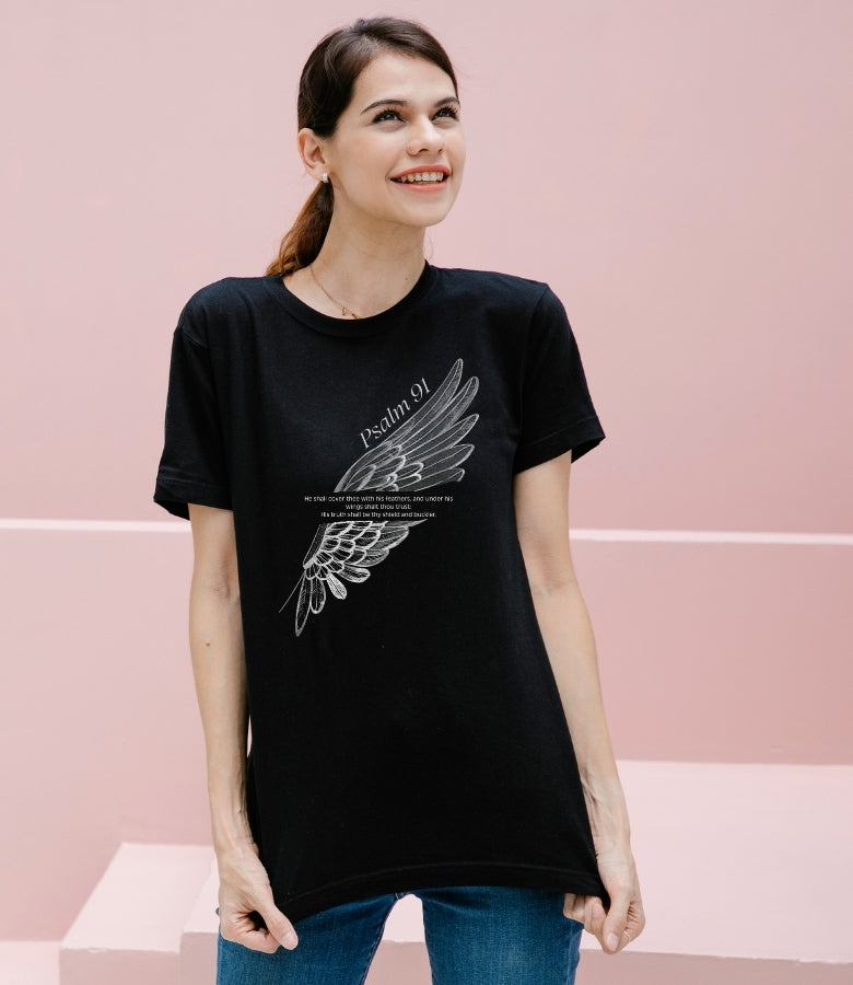Psalm 91 Christian T-Shirt | Covered by His Wings | Suamorsanador
