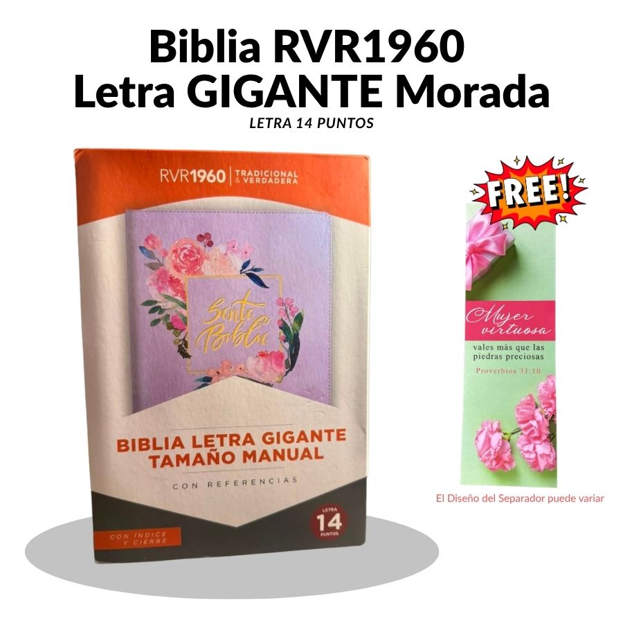 Biblia RVR 1960 Letra Gigante (14 Puntos) – Edición Limitada Morada con Cierre