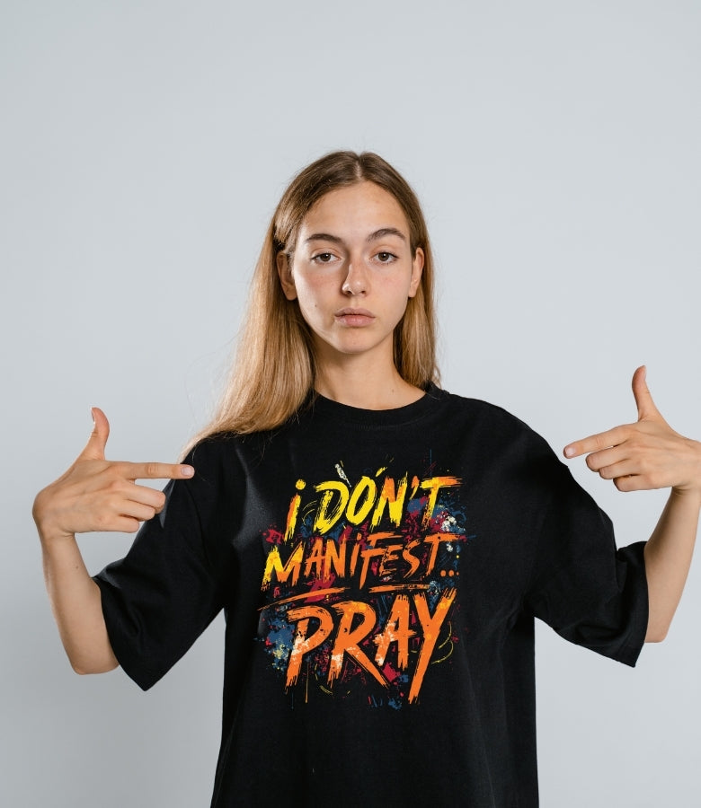 Don’t Manifest I Pray - Heavy Cotton Graphic T-Shirt – Christian Streetwear & Faith-Based Tee-unisex