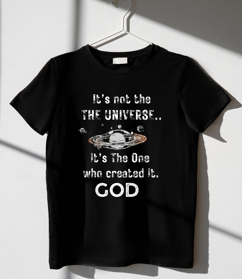 It's Not The Universe It's God - Vintage Cosmic Heavy Cotton Tee – Premium Christian Streetwear Graphic T-Shirt