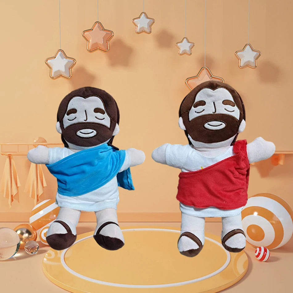 Breathing Jesus kawayi Soothe Plush Toy for Kids Soft Soothing Jesus Plushies Comforting Jesus Heart Toy Easter New Year Gifts
