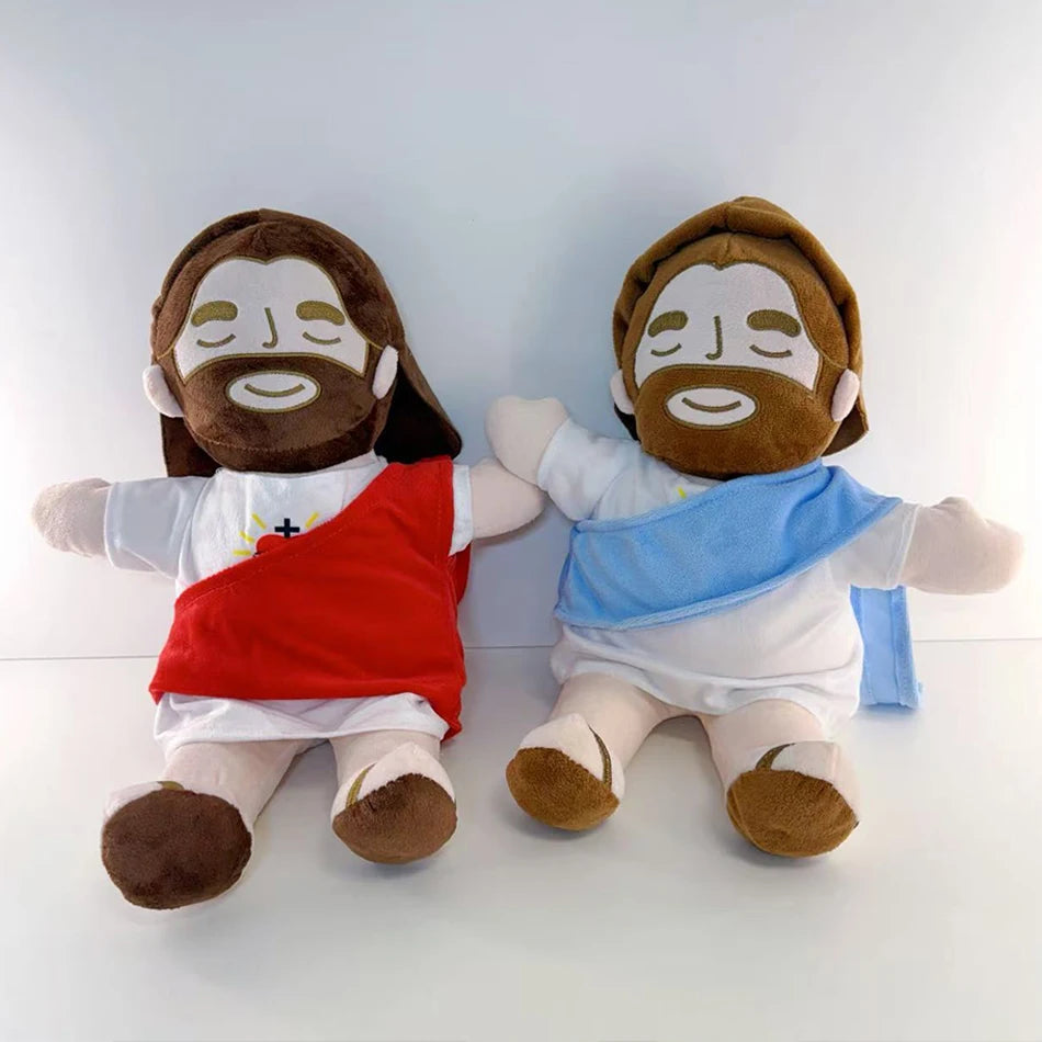 Breathing Jesus kawayi Soothe Plush Toy for Kids Soft Soothing Jesus Plushies Comforting Jesus Heart Toy Easter New Year Gifts