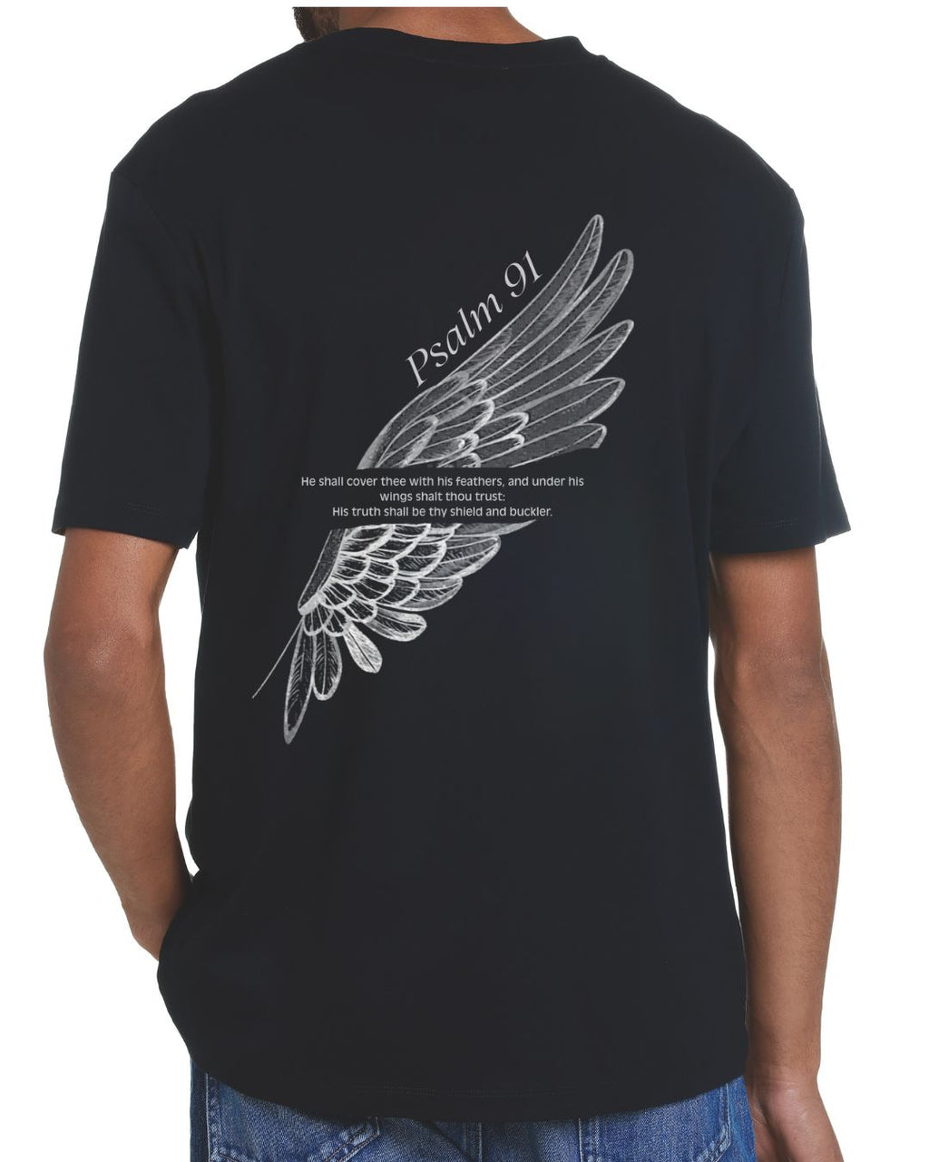 Psalm 91 Christian T-Shirt | Covered by His Wings | Suamorsanador