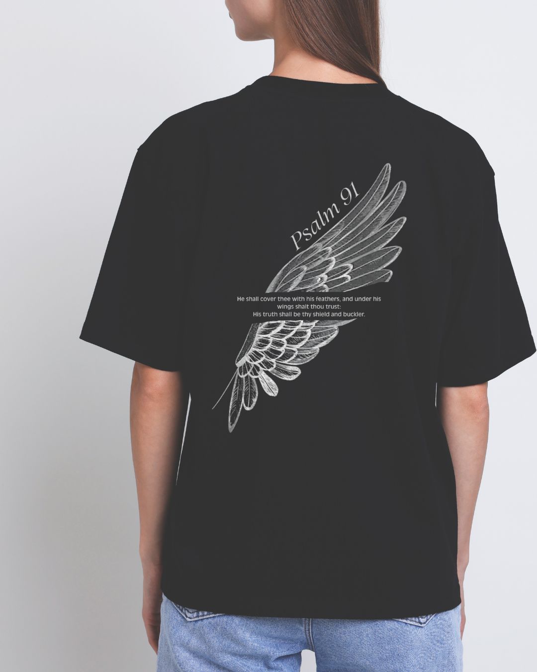 Psalm 91 Christian T-Shirt | Covered by His Wings | Suamorsanador