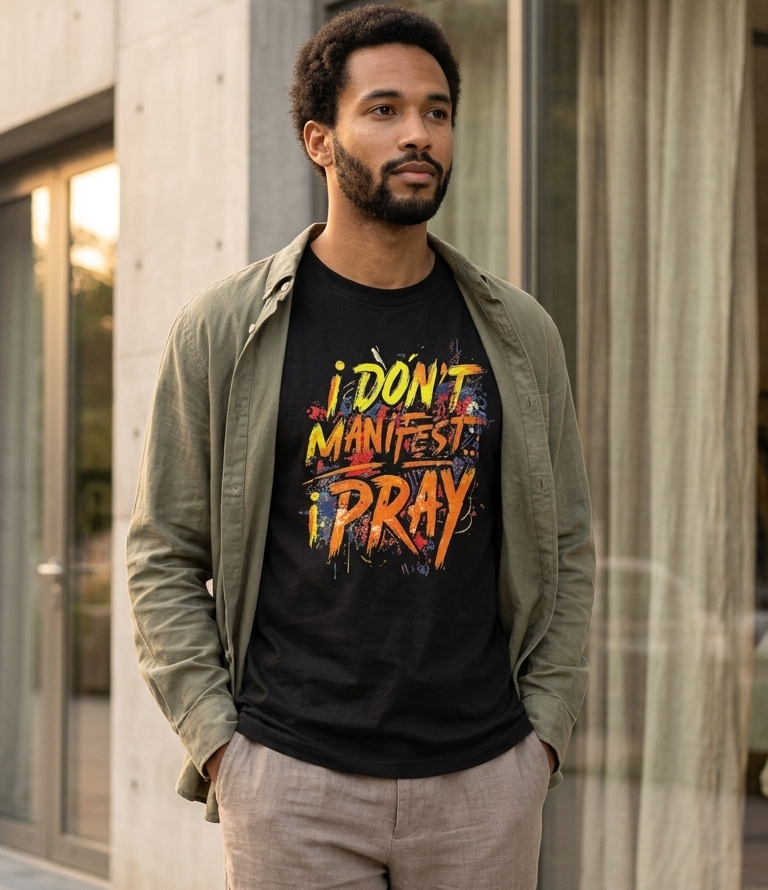 Don’t Manifest I Pray - Heavy Cotton Graphic T-Shirt – Christian Streetwear & Faith-Based Tee-unisex