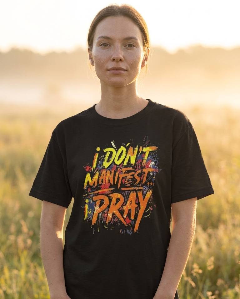 Don’t Manifest I Pray - Heavy Cotton Graphic T-Shirt – Christian Streetwear & Faith-Based Tee-unisex